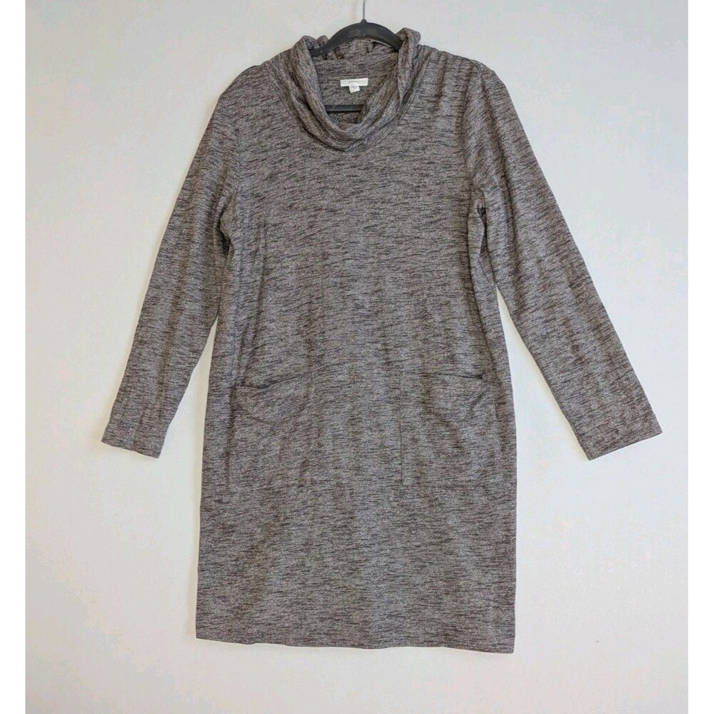 Pure Jill Dress Medium Sweater Dress Tall Cowl Neck Comfort Purple Gray J. Jill